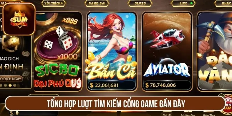 Tổng hợp lượt tìm kiếm cổng game gần đây